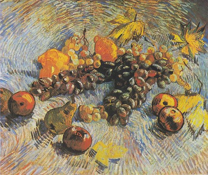 Vincent Van Gogh Still Life with Grapes, apples, lemons and pear